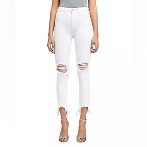 L'AGENCEHigh Line High Rise Skinny Jeans White Destressed Jeans Size 25